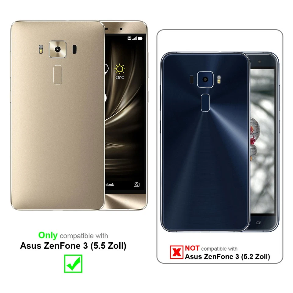 Funda para Asus ZenFone 3 (5,5 pulgadas) Cubierta Protección Libro Billetera Libro Magnético Foto 2 de 4