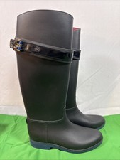 Tommy Hilfiger Spritz Black Rain Riding Boots Size 8