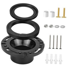 RV Toilet Seal, 3" Socket Floor Flange Kit Replacement Black 3-in-1 Flange Kit