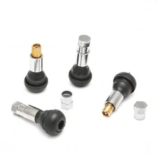 4 pcs TR413 Wheel Tire Universal Valve Stems Chrome Rubber Cap Car Truck Bike