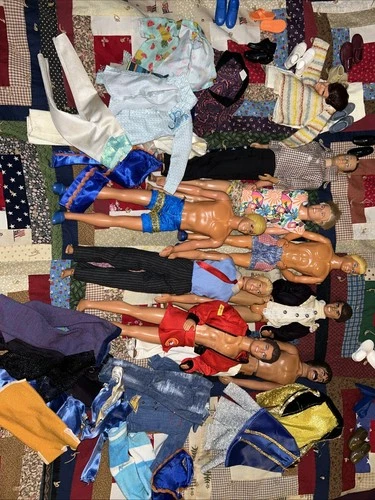 VINTAGE Barbie Ken Dolls And A Few Used Clothing And Shoes