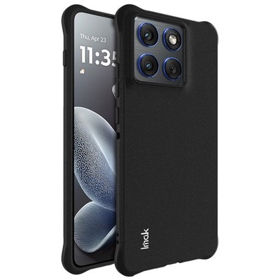 IMAK For Motorola Edge 70 5G, Shockproof 4 Airbags Black Soft Rubber Case Cover