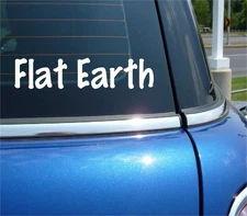 FLAT EARTH CONSPIRACY THEORY ROUND DECAL STICKER FUNNY CAR TRUCK
