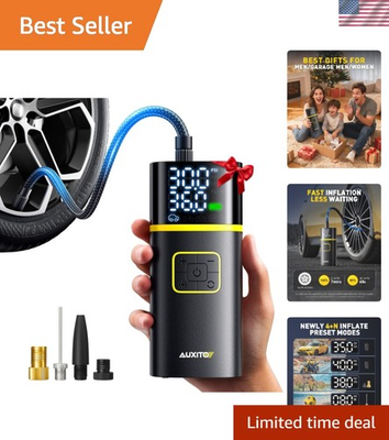 #ad Portable AS1 Tire Inflator Emergency Air Pump with Bright LED amp; 4 Preset Modes $93.59