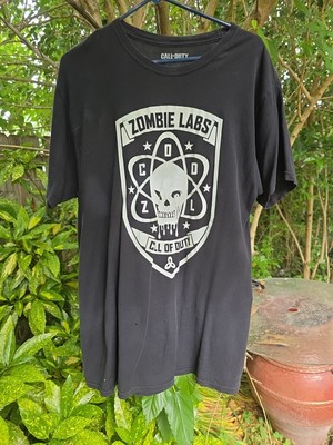 Call of Duty Black Ops 3 T-Shirt Size L Zombie Labs Black Short Sleeve