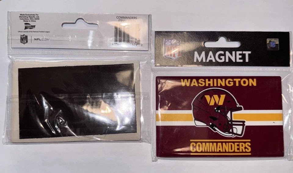 TWO WASHINGTON COMMANDERS, 2.5" X 3.5" METAL MAGNETS FROM WINCRAFT - Image 4 of 4