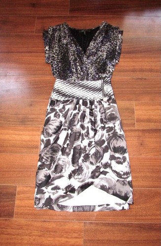 BCBG MAXAZRIA ~ Size 0 ~ 100% SILK Draped Cumberbun Wrap Mini Cocktail Dress a46 - Picture 2 of 9