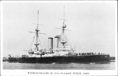 British Royal Navy Battleship Cruiser HMS Formidable SHIPPING NAVAL OLD PHOTO