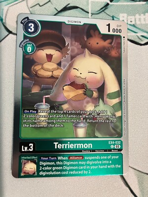 Terriermon EX4-032 C Foil Digimon CCG Starter Deck 17: Double Typhoon NM