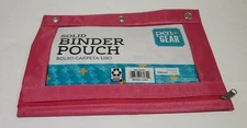 Pen & Gear Pencil Pouch Nylon 3 Ring Binder Pink