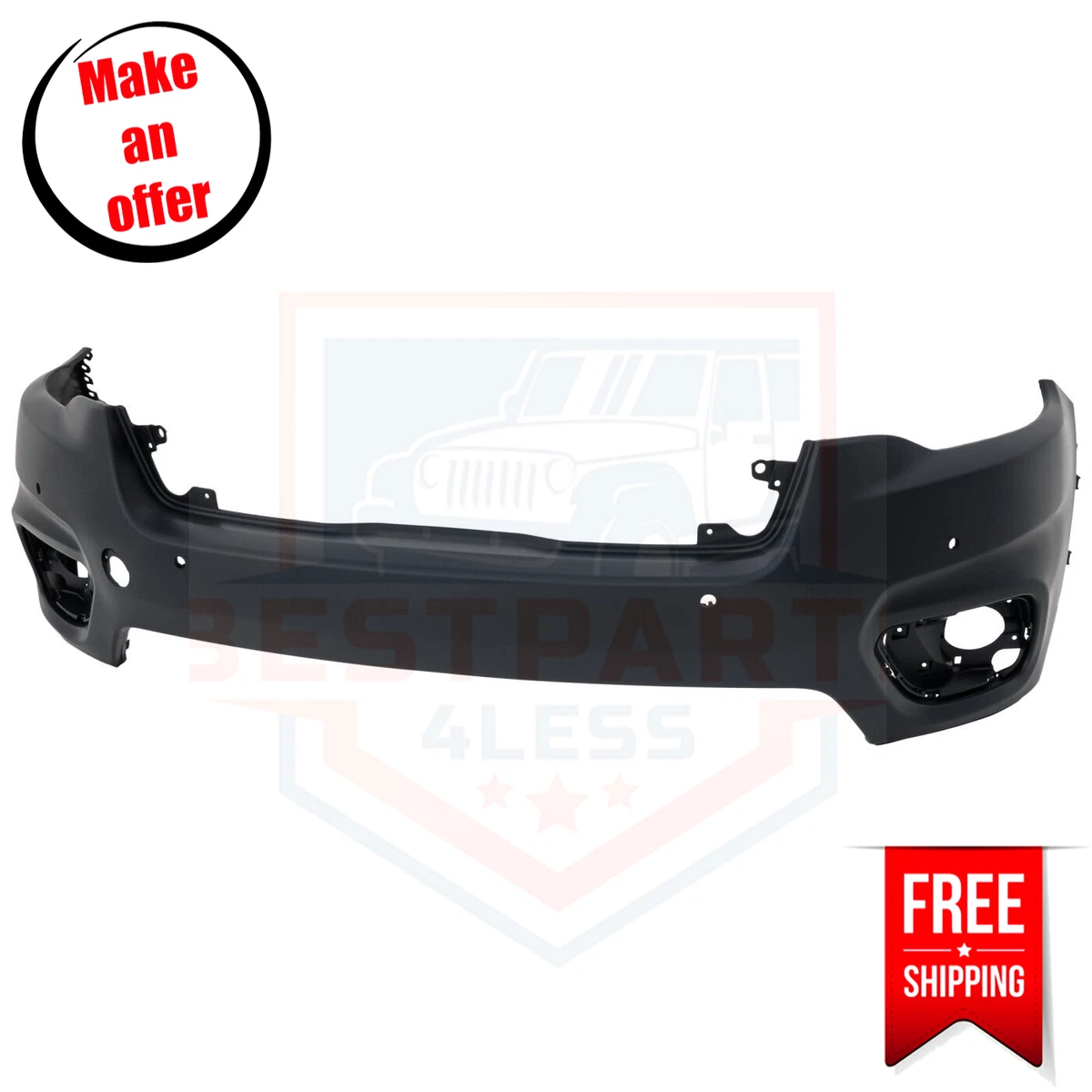 Front Bumper Cover 68406536AD CH1014141 Upper for 2019-2022 Jeep 