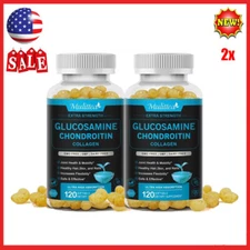 2xGlucosamine Chondroitin MSM Vitamin D3 120Softgels, Support Skin Bone Joints