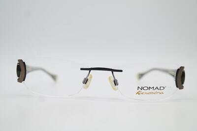 Vintage Glasses MOREL NOMAD 1831N Black Gold Bronze Rimless Eyeglass Frame