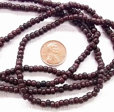 5 Strands African Antique Chocolate Brown  Pony Trade Beads  Italy     V 40 