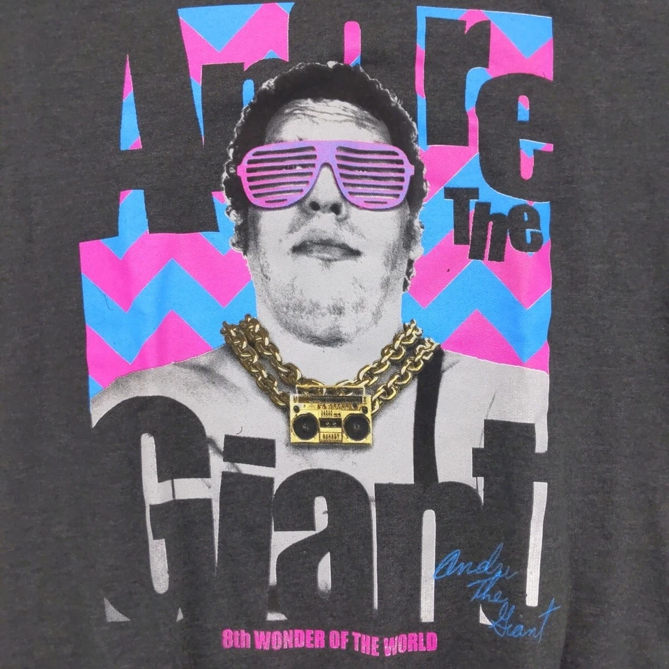 NEW Men's Andre The Giant Retro Neon Crew Neck Sweatshirt Wrestling - Medium NWT - Image 2 of 4