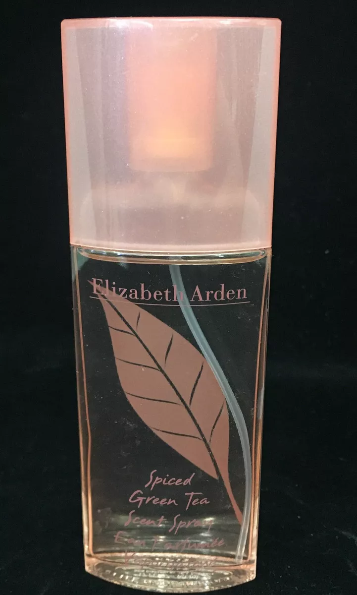 Perfume Vintage Elizabeth Arden Spiced Green Tea Scent Spray Leaf Pink Full 1.7
