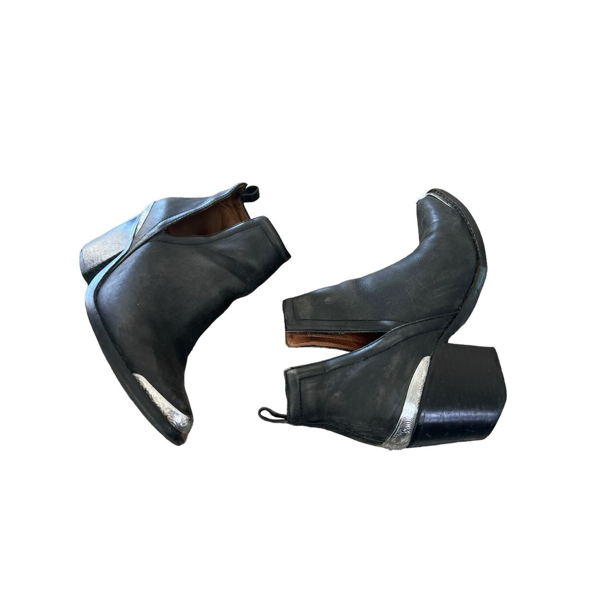 Jeffrey Campbell Cromwell Womens Black Western Size Silver Cut Out Ankle  Boots