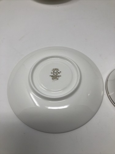 One Set Lenox ‘Federal Platinum’ Footed Cup and Saucer (13 Sets Available), Mint - Picture 10 of 12