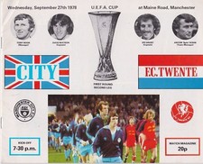 MANCHESTER CITY v FC TWENTE ~ 27 SEPTEMBER 1978 ~ UEFA CUP 1ST ROUND ~ EXCELLENT
