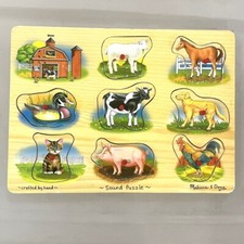Melissa and Doug Wooden Puzzle Farm Animals w...
