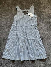 NWT Womens Next Dress, Size 6, Blue, White, Stripe, V-Neck, Strap, (28)