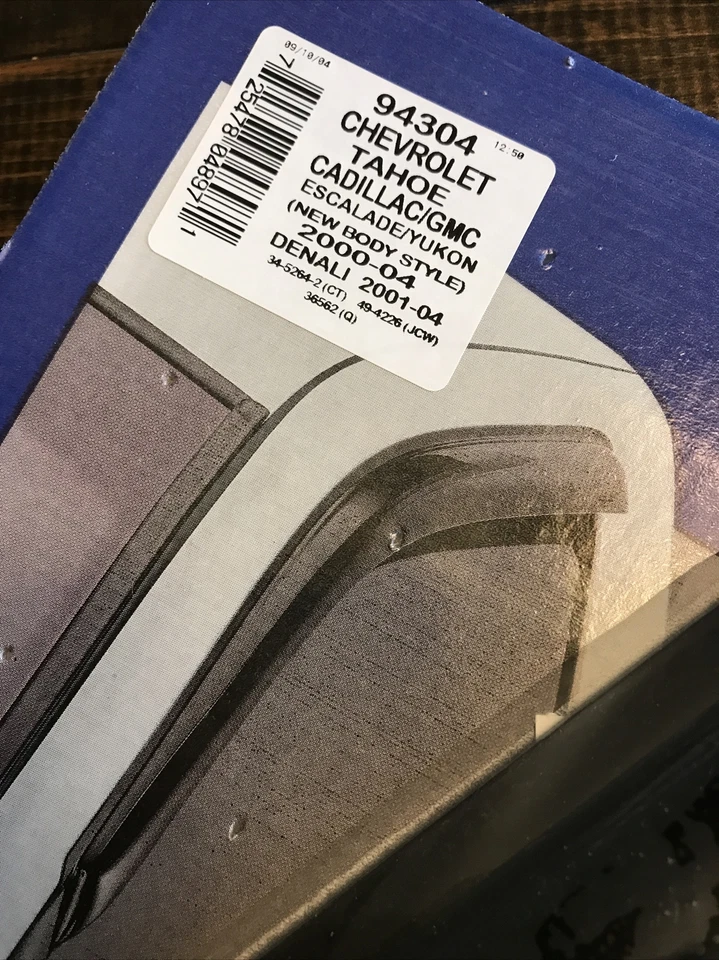 Rain Guards 2Pc Window Vent Visor Shade For Chevy GMC Tahoe Cadillac NOS Black - Image 2 of 4