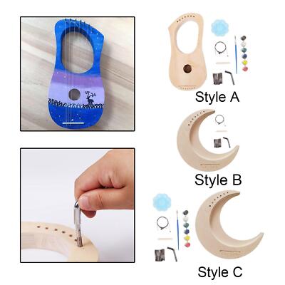 Harfe 7 Saiten DIY Set, Leier Holz Saiteninstrument, DIY tragbare Saiten