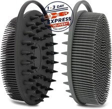 Paquete de 2 exfoliantes corporales de silicona, cepillo de lufa de doble cara,