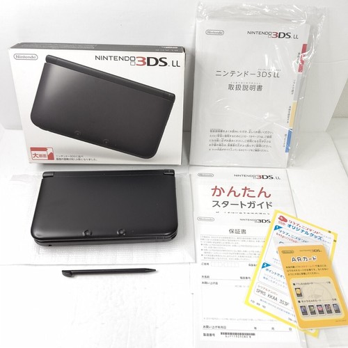 Nintendo 3DS XL LL Black game console w/ box manual Japan F/S JP Free