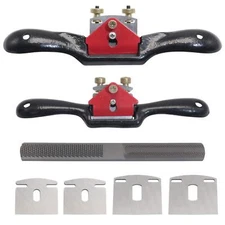 KOOTANS 2pcs 9" 10" Adjustable Spokeshave with Replacement Blades and 4-Way R...