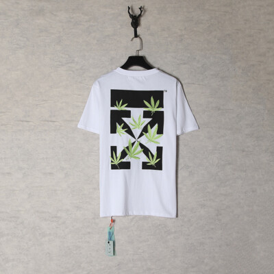 OFF WHITE ow Charakter Pflanze Blatt Pfeil Muster T-Shirt