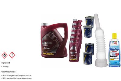 10L MANNOL Motoröl SAE 0W-40 LEGEND+ESTER inkl. Additiv Auslaufschlauch
