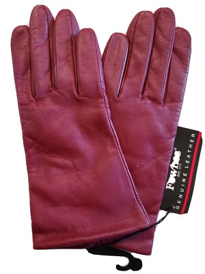 Fownes Warm Fur Lined Leather Burgundy, Medium