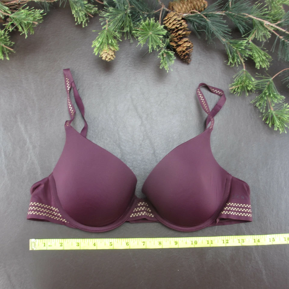 Sujetador DKNY Talla 34C Granate Acolchado Cierre Ajustable Espalda Foto 2 de 4