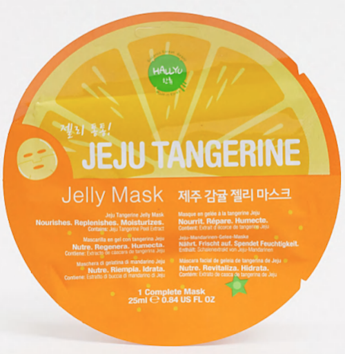 HALLYU JEJU TANGERINE ORANGE JELLY FACE MASK  NOURISHES REPLENISHES MOISTURIZERS