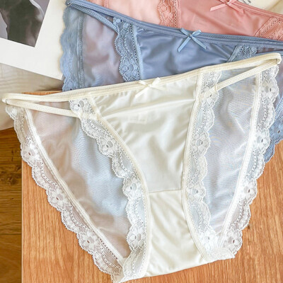 5PCS/LOT Sexy Damen Rein Satin Höschen Kurze Bikini Spitze Unterwäsche Dessous