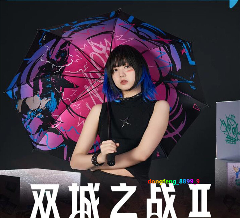 Arcane:League of Legends Jinx Umbrella Long Handle projection