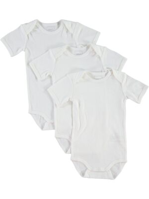 NAME IT 3er kurzarm Baby Basic Body Set in weiß Größe 50 bis 98