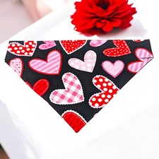 Valentines Day Dog Bandana Over the Collar Valentine Bandanna Slide Scarf Hearts