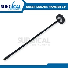 Queen Square Hammer 14" Long Diagnostic Instr Black W/Plastic Handle A+Quality