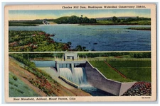 c1940's Charles Mill Dam Muskingum Watershed Mt. Vernon OH Multiview Postcard