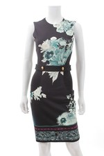 Roberto Cavalli Sleeveless Printed Stretch-Crepe Mini Dress / Black