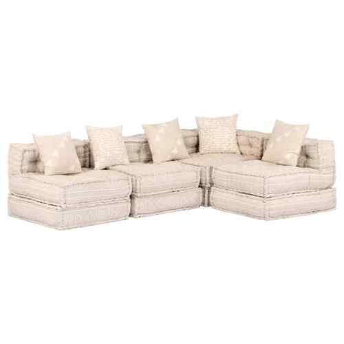 Canapé D'angle Convertible Paris Prix Corto - Tissu Beige, 221 Cm, Neuf Sous Emballage