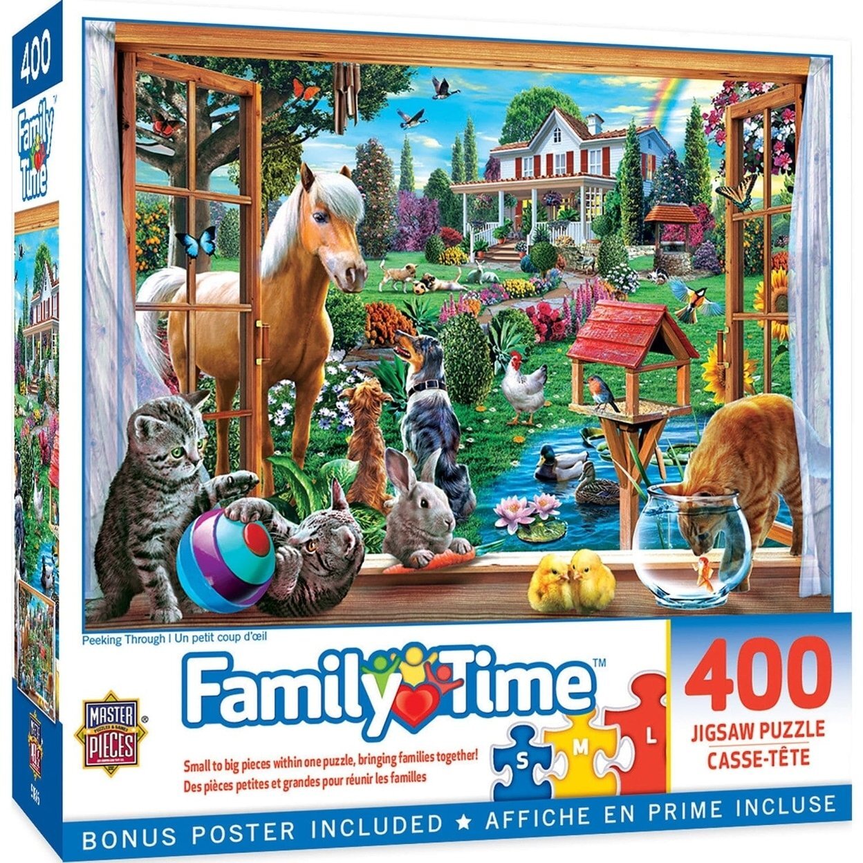 Family Time Peeking Through 400 Piece Jigsaw Puzzle Family Fun Puzzle Night