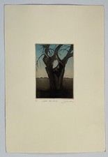 Alfred Schmidt Aquatinta Radierung Alte Weide Baum Originalgrafik handsigniert