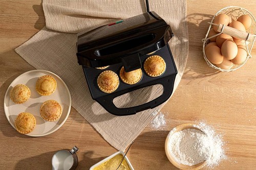 Electric Pie Maker 6 Mini Quiche Pie Machine Non Stick Plates Meat Cooker Family - Picture 6 of 12