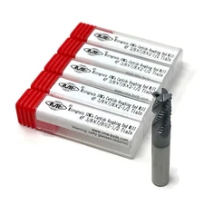 5pcs 3/8" Solid Carbide Roughing End Mills, 4 Flute, TiAlN Coated