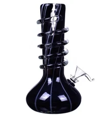 THICK SPIRAL Bong SPHERICAL Base Hookah HEAVY Glass Water Pipe BUBBLER *USA*