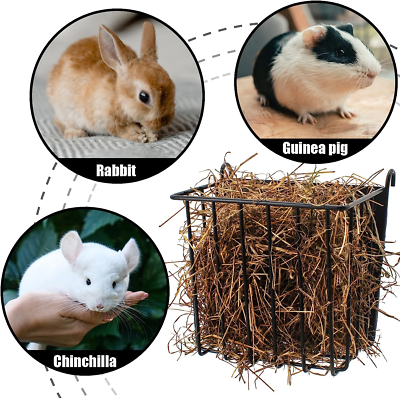 Navaris Wooden Hay Feeder For Small Pets - Rabbit And Guinea Pig Hay Rack Natural Pine Wood Pet Hay Holder With Sliding Lid Keeps Hay Tidy And Organised