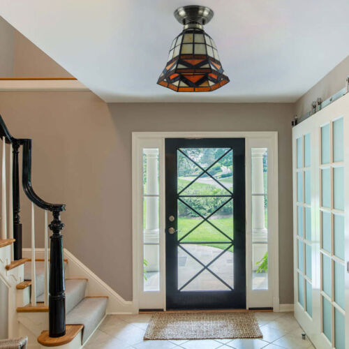 Pendant Lamp Stained Glass Ceiling Light Fixture Living Room Restaurant